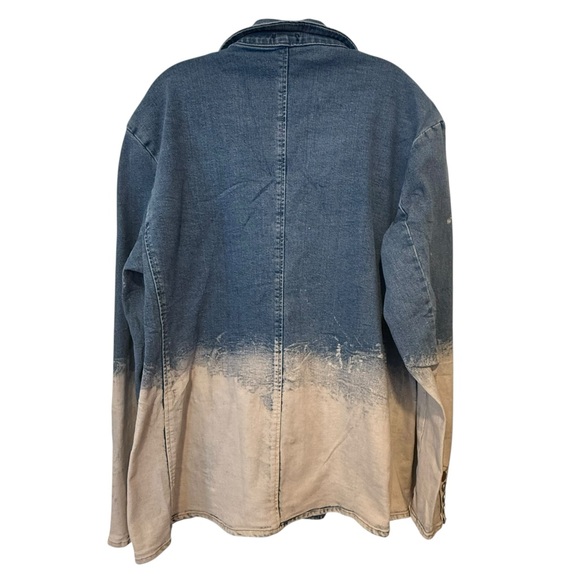 Giovanco Ombre Bleached Denim Blazer Size XL - Picture 2 of 9